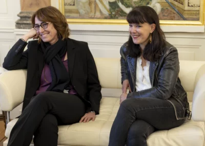 Femmes de presse ! À gauche, Sofie Martin, directrice de Radio France Armorique ; à droite, Angélique Cléret, journaliste à « Ouest-France » et lauréate du 1er Prix Presse Bretagne.